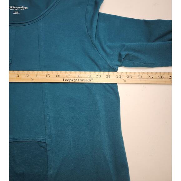 Soft surroundings Tunic Top Womens XL patchwork cabincore cozycore mature comfy - Picture 8 of 10
